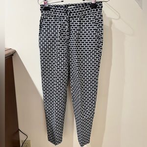 J. Crew linen pattern pants- navy blue